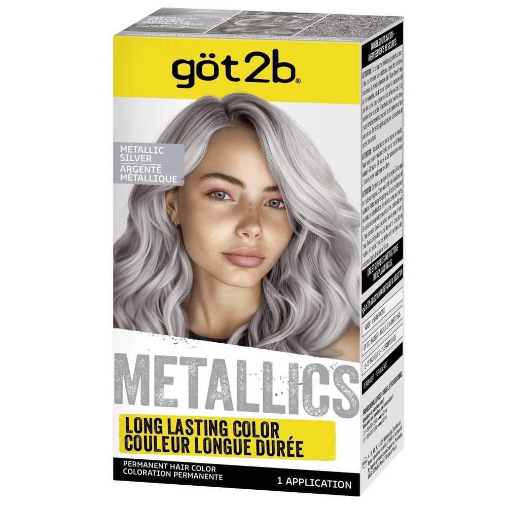 SCHWARZKOPF Got2b Metallics Permanent Hair Color M71 Metallic Silver--LOT OF 2